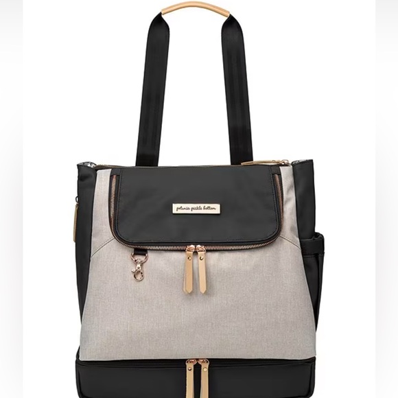 Petunia Pickle Bottom Pivot Diaper Bag Backpack Sand and Black New - Picture 3 of 16
